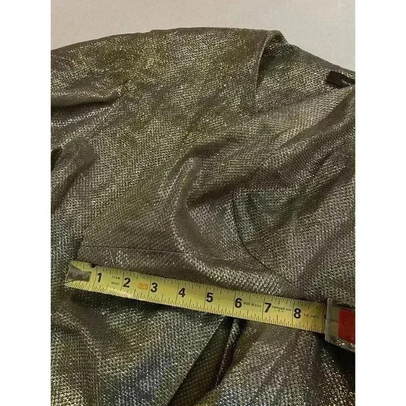 Vera Wang Designer Evening Jacket Silk Gold Cardigan Shiny Women’s UK 42 US 8 - Picture 13 of 13